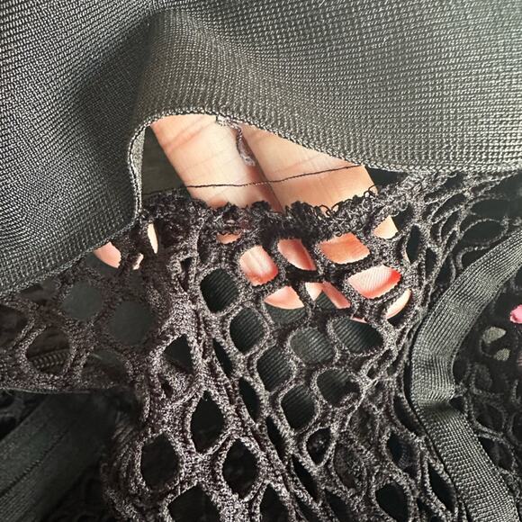 Wow Couture Black Net Bodysuit Long Sleeve Sexy Mesh Bondage Dominant Clubbing - Picture 8 of 8